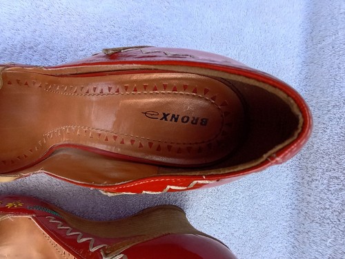 Bronx Women's Leather Espadrilles Hand Stitched Size 6 UK (39 EU) In Red - Picture 11 of 14