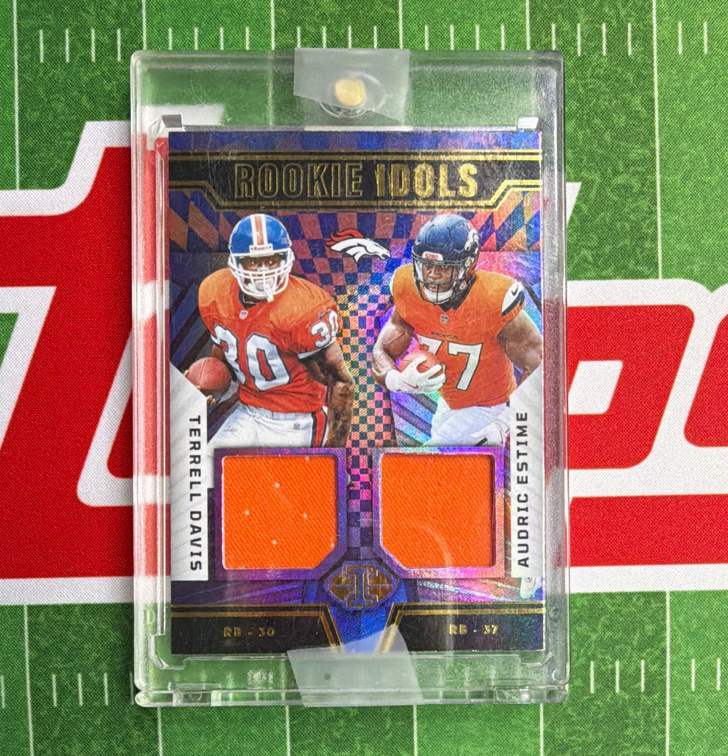 Panini Illusions 2024 Rookie Idols Terrell Davis/Audric Estime Dual Patch RI-DE