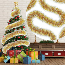 50 Feet Christmas Tinsel Garland Metallic Twist Garland Frost Tip Glitter Xmas T