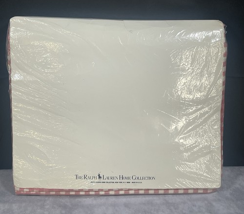 Ralph Lauren Pink Gingham Check Full Flat Irregular 100% Cotton Sheet - Picture 2 of 6