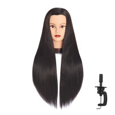 Long Hair Mannequin Head for Hairdressing Practice with Clamp Stand 26-28In