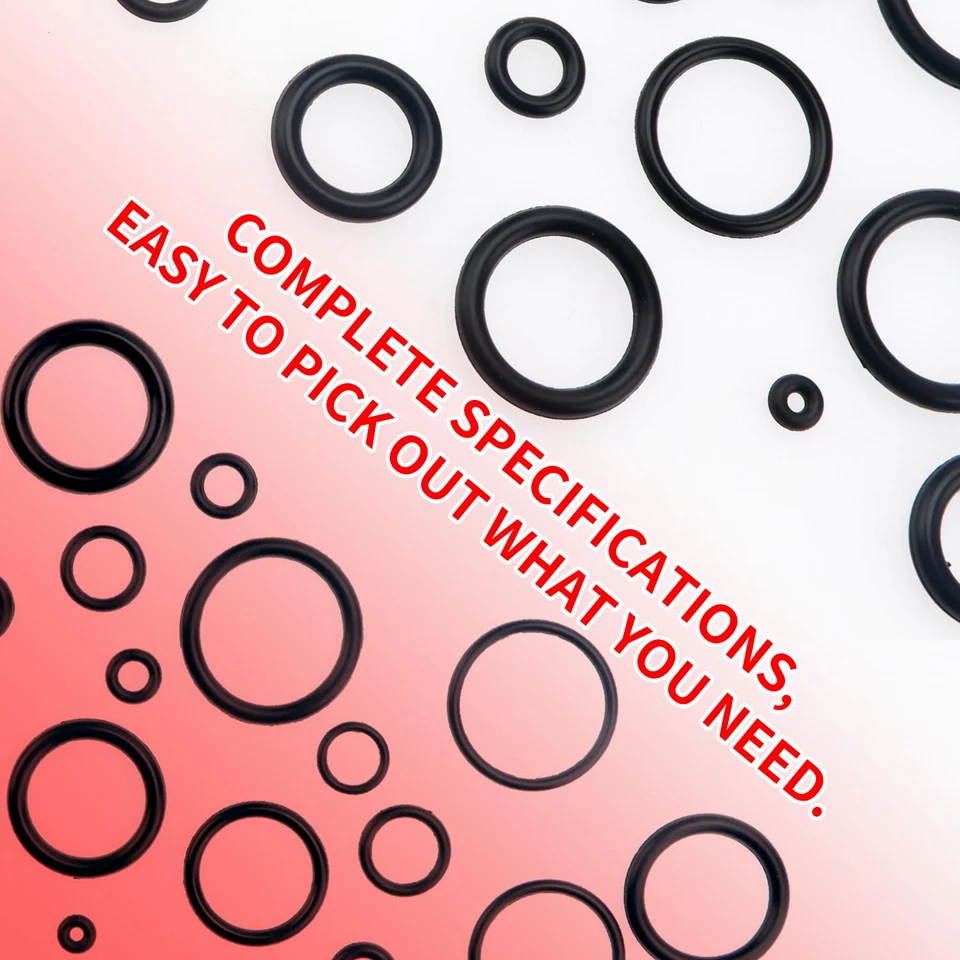 Kit 385 o-ring gomma NBR nero 24 misure guarnizioni tenuta auto clima idraulica - Immagine 3 di 4