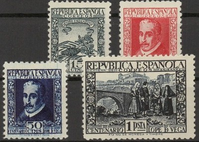 Spanien 1935 SET Lope Felix de Carpio Vega postfrisch ** Mi.642-645