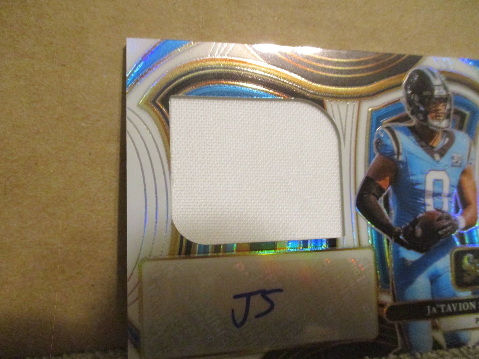 2024 PANINI SELECT JA'TAVION SANDERS RC JUMBO ROOKIE SIGNATURE SWATCH AUTO 62/75 view 6