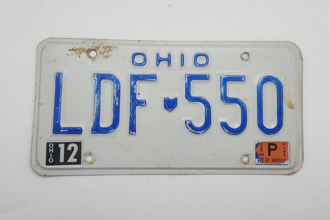 1980 - 1984 Ohio License Plate White Blue LDF 550 OH | eBay