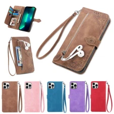 For iPhone 17 16 15 14 13 Pro Max 12 8 Leather Wallet Shockproof Flip Case Cover