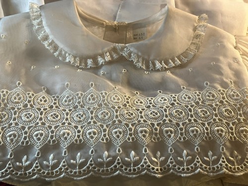 Niñas De Colección Años 50 Blanco Transparente Organza Bordado Encaje Fiesta Vestido Sin Mangas Comunión - Imagen 5 de 21