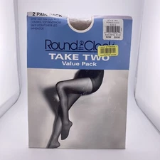 Panty Hose Round Clock Control Top Style 662 Sheer Leg Sandaltoe Pebble Sand B