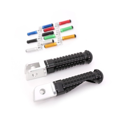 Black CNC MPRO Front Foot Pegs For Triumph THRUXTON R 16 17 18 19 - Picture 4 of 7