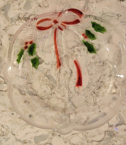 Nikko Mikasa Jasco Crystal Clear Christmas Tree Dish Plate Santa Bells Lot of 10 - Picture 6 of 19