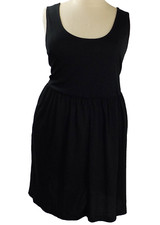 NWT AVA & VIV Black Plus Size 4X  Dress Crinkle Fabric Pullover Stretch