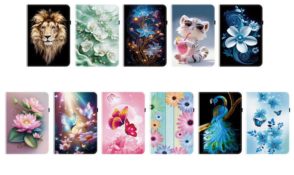 Funda Tablet Flor Mariposa Ranura para Tarjeta Para Lenovo Tab M7 M8 M9 M10 M11 P11 P12 Foto 2 de 4