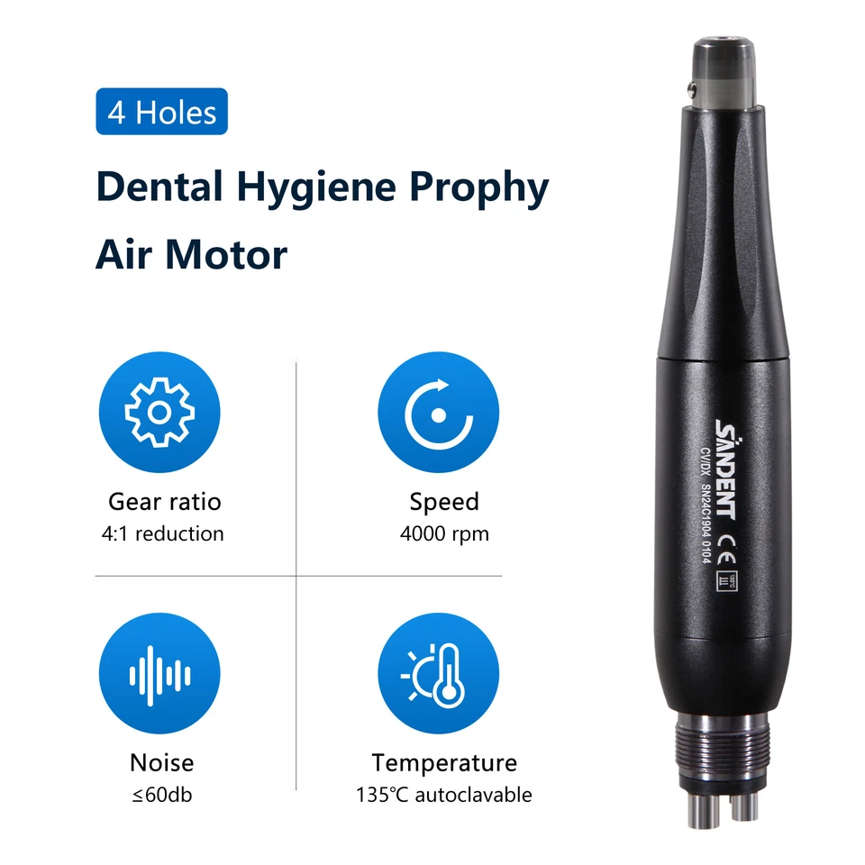 360° Giratorio Dental 4:1 Higiene Prophy Pieza de Mano Motor de Aire Cono Nariz 4H OFERTA Foto 3 de 4