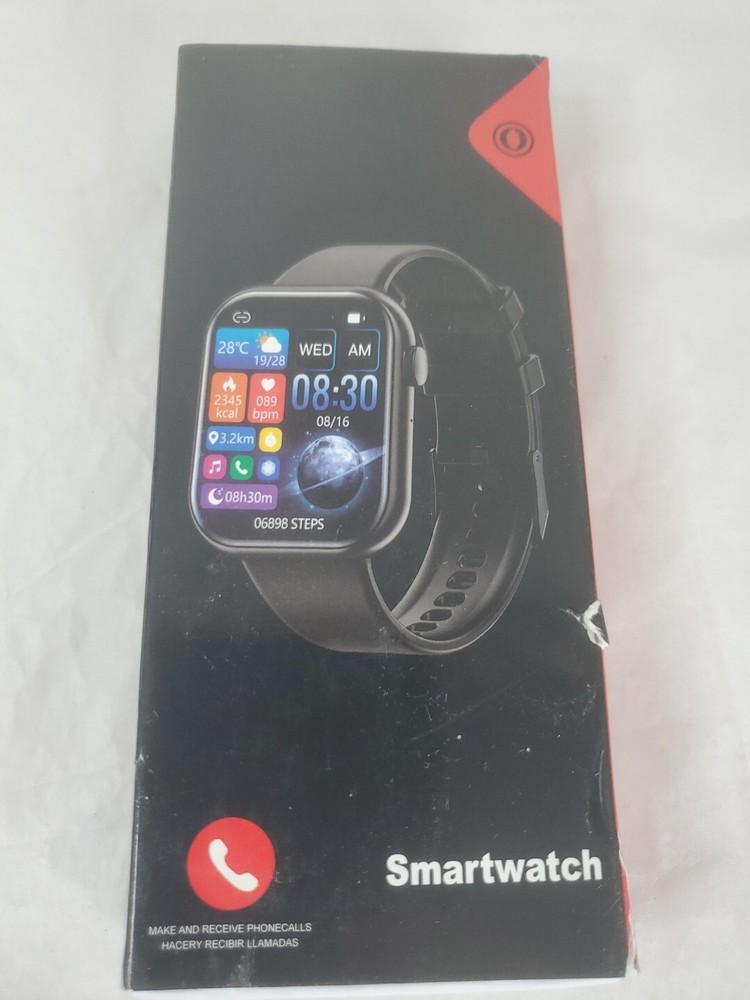 SMART WATCH G28 1.85 INCH DISPLAY WATERPROOF FITNESS HEART RATE / Black Band