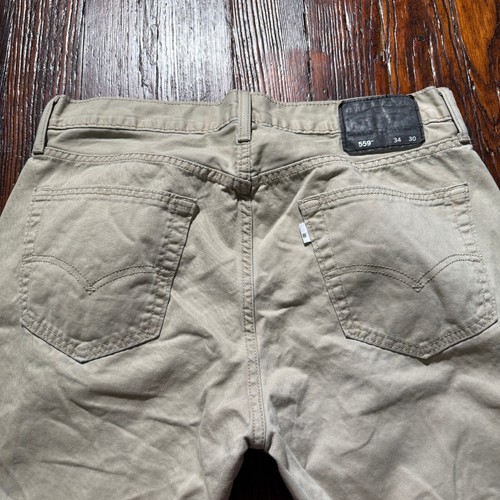 Jeans Levis 559 uomo 34x30 kaki pantaloni chino relax dritti casual - Foto 3 di 14