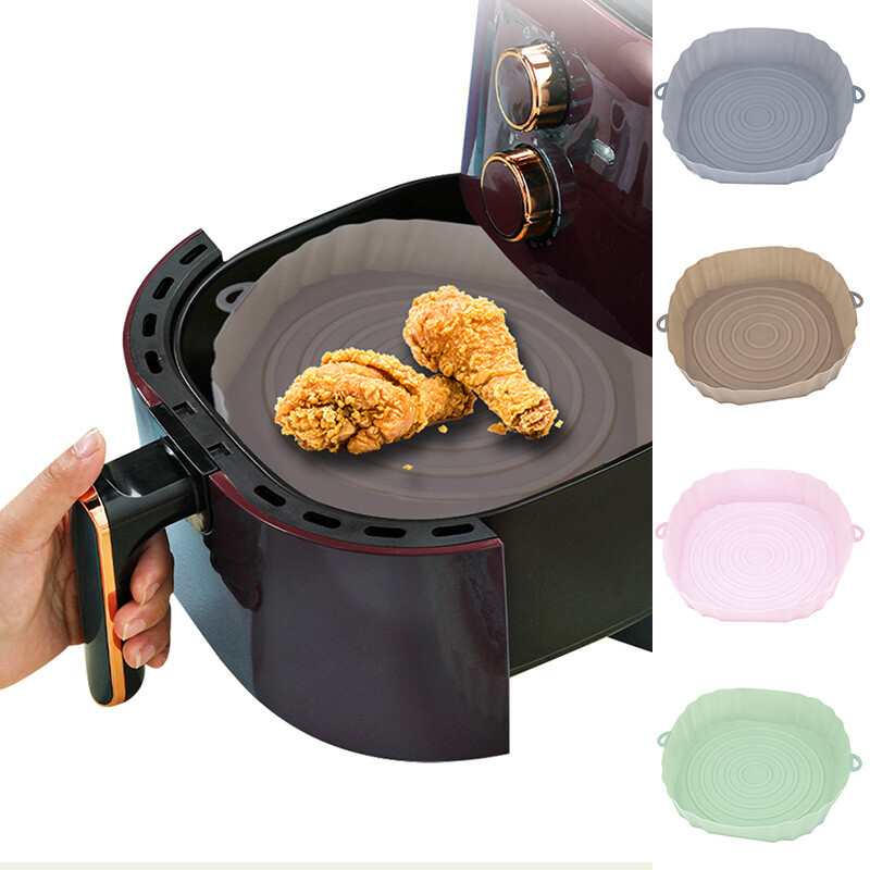 Silicone Air Fryer Liner Pot - Non-Stick Oven Baking Tray / Grill Pan Accessory (18cm)