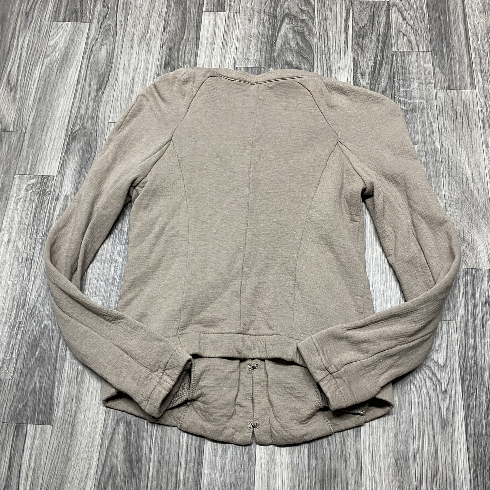 GAP Hook & Loop Button Front Accent Tan Cardigan … - image 6