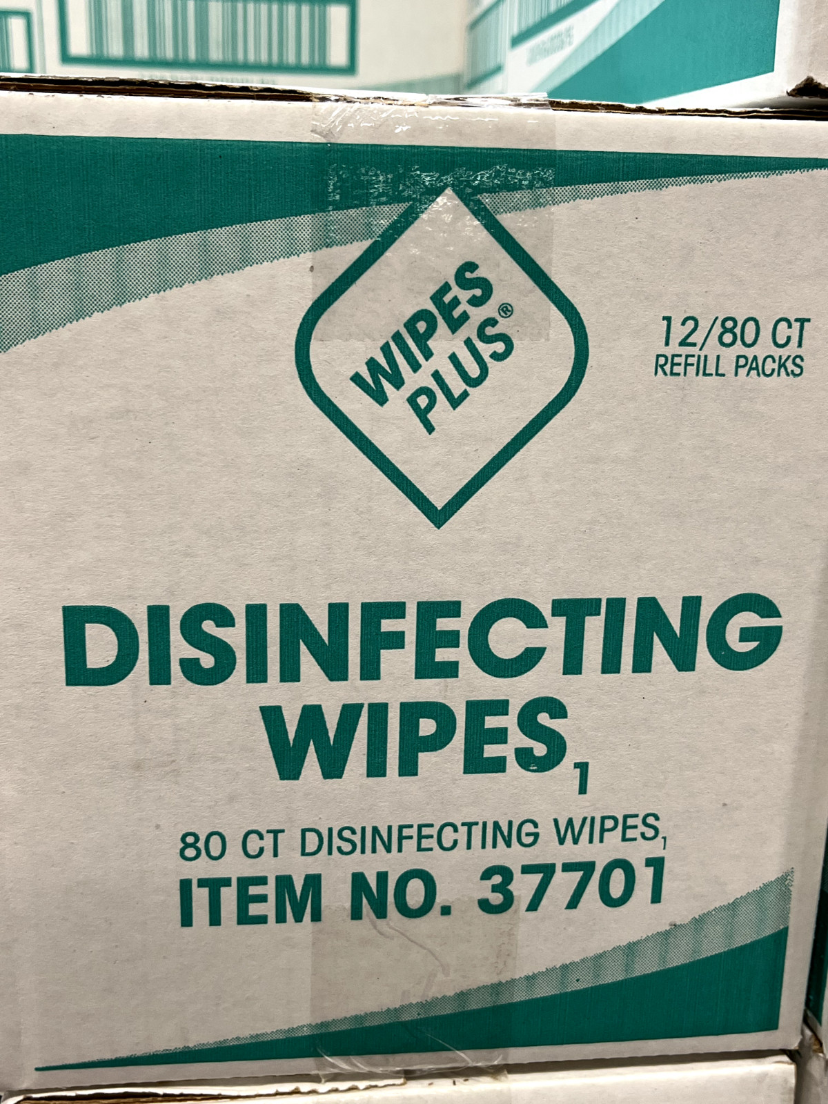One Box w/ 12 Packs Disinfecting Surface Wipes Item No. 37701 - 80 Sheets/Pack