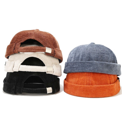 Vintage Mens Docker Cap Brimless Hip Hop Beanie Hat Dad Hats