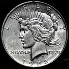 1922-D $1 Silver Peace Dollar - Denver - PCS Stamps & Coins  RC656