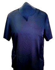 Cuddl Duds Scrub Top Women's XL Black Short Sleeve Ships from USA