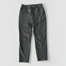 Vintage Womens Leather Pants Size 8 Black 5 Pocket Spiegel Motorcycle