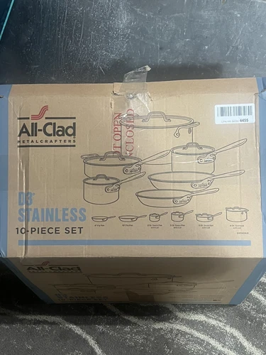 All-Clad Metalcrafters D3 Brushed Stainless Steel 10 Piece Cookware Set