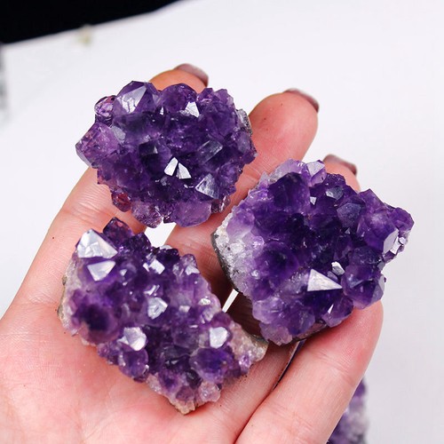 Natural Purple Amethyst Cluster Quartz Crystal Druzy Geode Healing Energy Stone - Picture 10 of 20