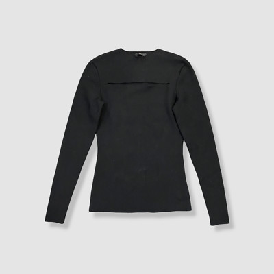 A.W.A.K.E. Mode Women's Black Long Sleeve Cut-Out Knit Top Size Small