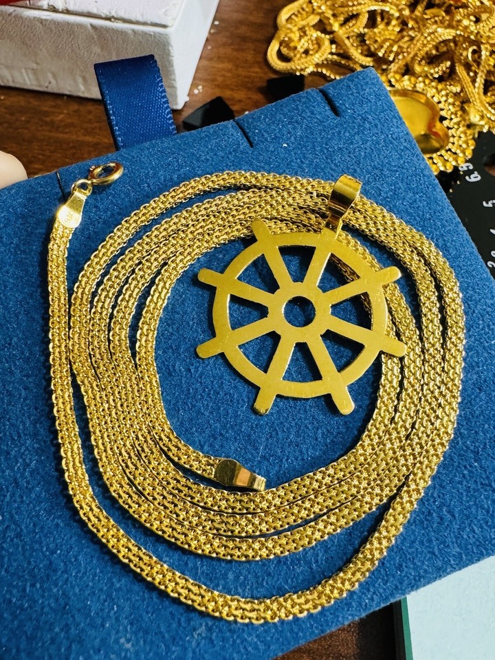 22C 22K 916 Real Dubai Saudi Yellow Gold 24” Long Mariner Necklace 2