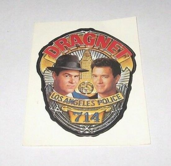  DRAGNET 1987 Rare MOVIE PROMO STICKER - TOM HANKS DAN AYKROYD Free Shipping