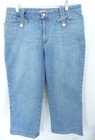 Cato Women's Denim Blue Embellished Rhinestones Capri Jeans Size 16