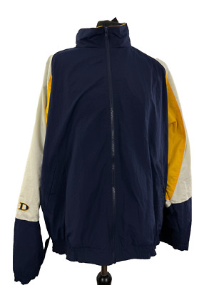 IZOD Retro Nylon Track Jacket L 90s Style Taiwan Made Colour Block 42-44 in
