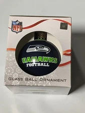 Seattle Seahawks Christmas Tree Holiday Ornament New - Team Logo Glass Ball
