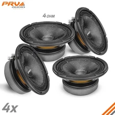 4x PRV 6.5" Midrange Water Resistant Speaker 6MR400CF-4 Carbon Fiber 1600W 4 Ohm