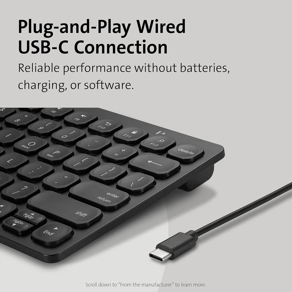 Kensington Compact USB-C Keyboard for iPad, Mac OS, Windows, Chromebooks - BLACK - Image 4 of 4