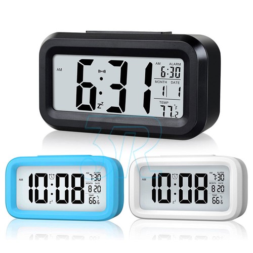Digital Bedside Snooze Alarm Clock Time Temperature Day/Night Desktop LED Clocks - Picture 2 of 12
