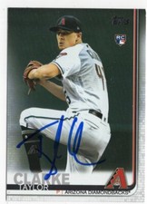 TAYLOR CLARKE Signed Autographed 2019 Topps Update Series RC Card D-Backs #US169