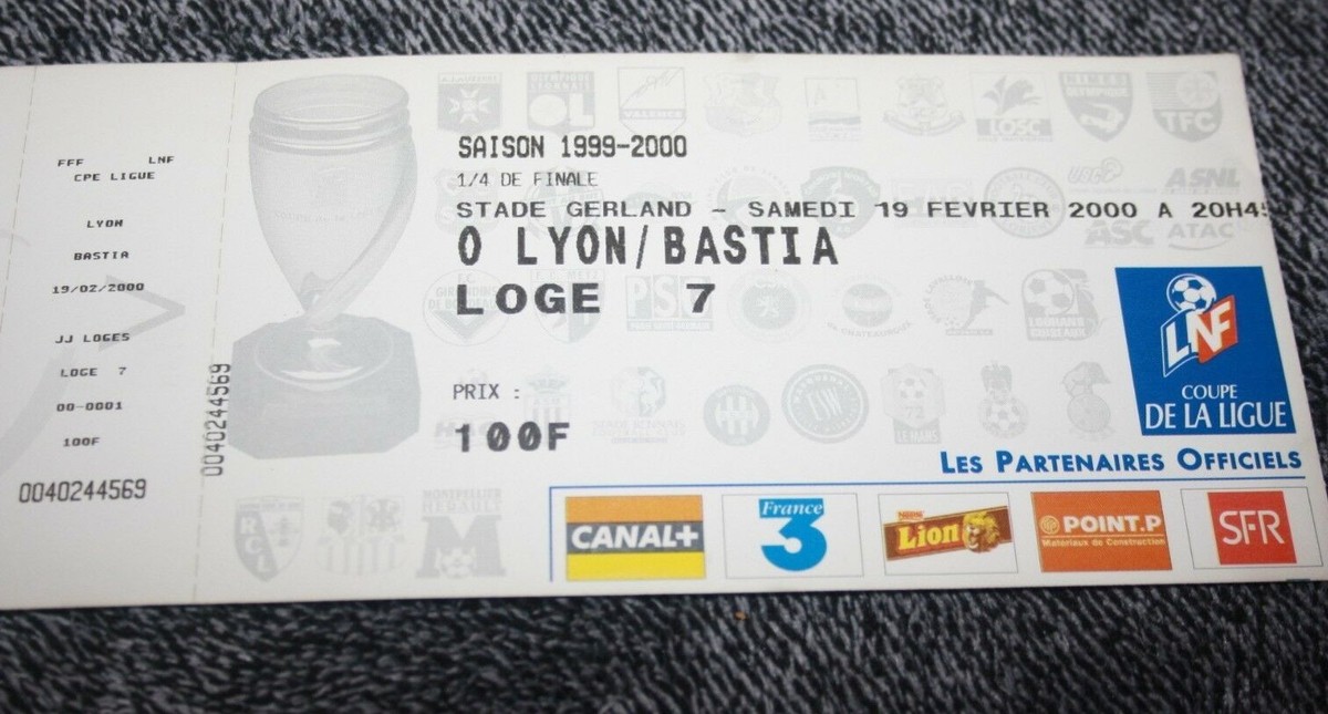 Ticket Match OL Lyon Vs Celtic Glasgow - UEFA Cup 1999/2000, Collector