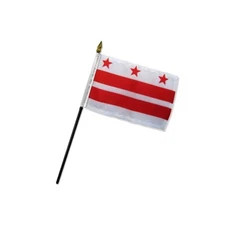 1 Dozen Washington DC Stick Flag 4x6in Handheld US State Washington DC Flag DC