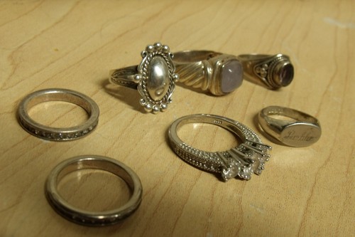 VINTAGE MIXED LOT 7 STERLING WOMEN'S RINGS NICE VARIETY - Picture 3 of 4