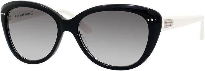 KATE SPADE Women's Sunglasses Angelique/S FU8/Y7 Black Cream Grey Lens 55-16-135