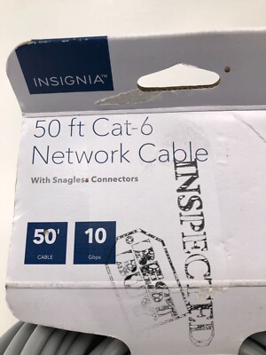 Insignia 50' Cat-6 Network Cable 21J11V 10Gbps #NS-PNW5650 NEW | eBay