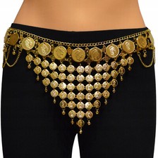Coin Belt Belly Dance Belly Dance Waist Scarf Golden Coins Carnival Coin Cloth