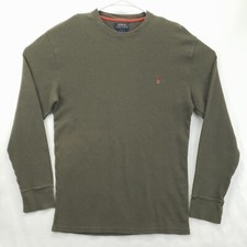 Polo Ralph Lauren Sweater Mens XL Green Thermal Long Sleeve Crew Neck Pullover