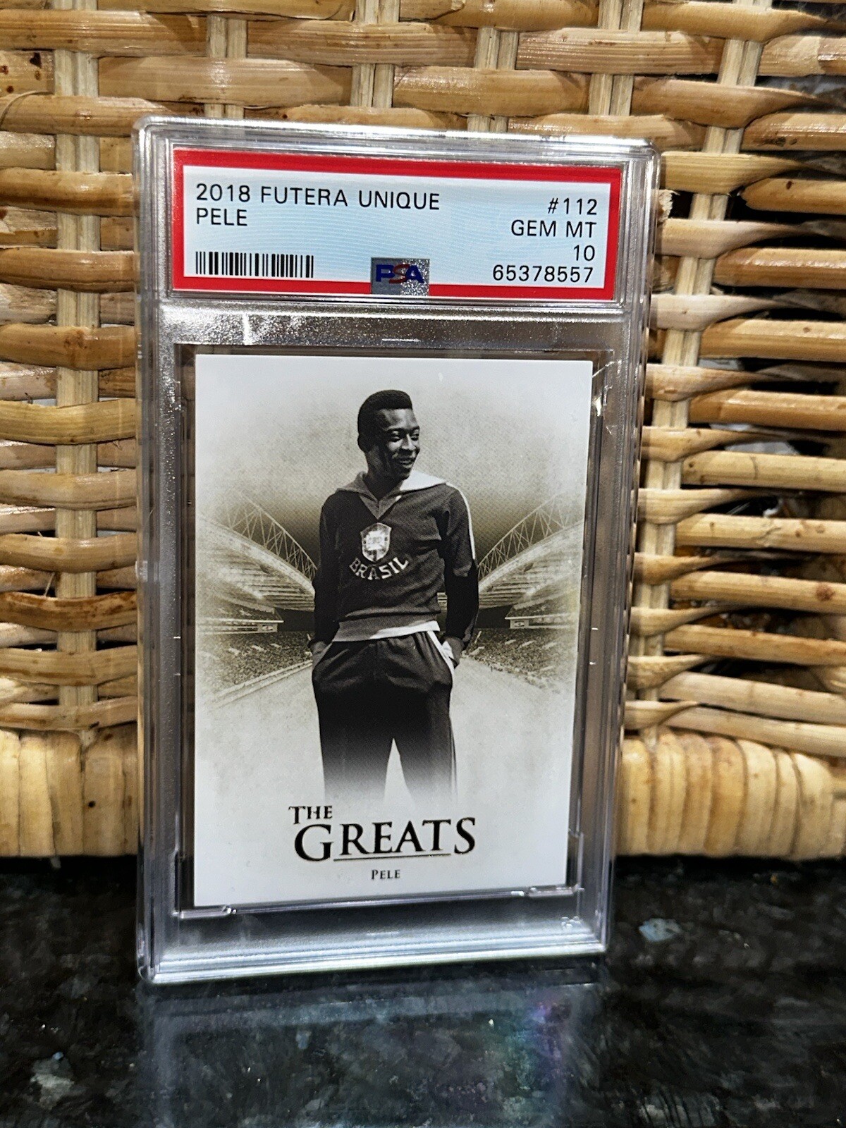Pop 1/1!?2018 PELE FUTERA UNIQUE GOLD FOIL #112 PSA 10 ?ONLY 1 