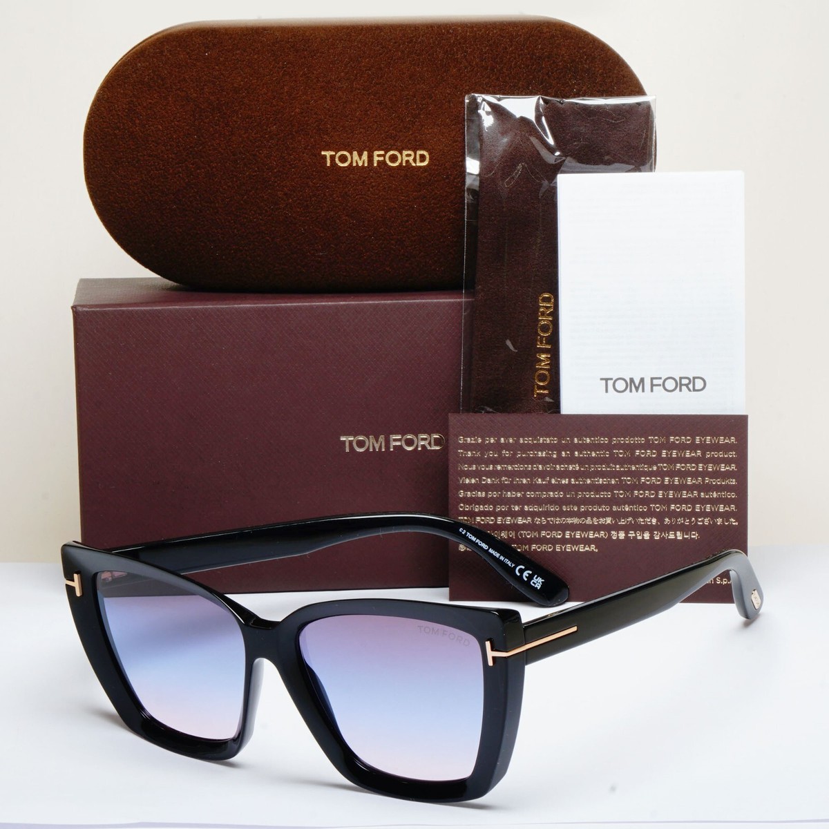 Tom Ford Sunglasses Scarlet-02 Square Blue Grey Gradient 