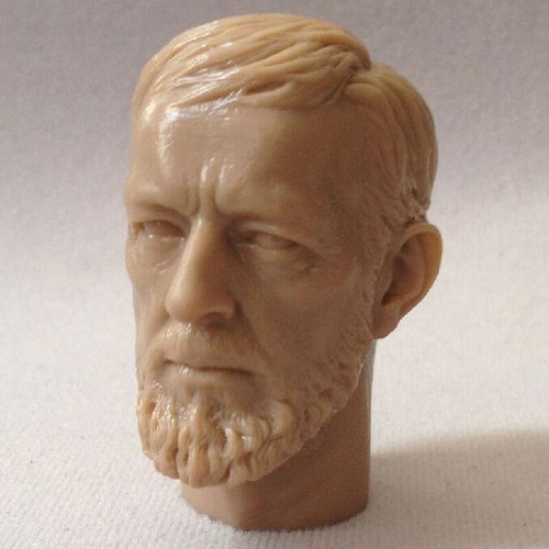 Blank Hot 1/6 Scale Star Wars Jedi Master Obi-Wan Kenobi Head Sculpt Unpainted - Picture 3 of 6