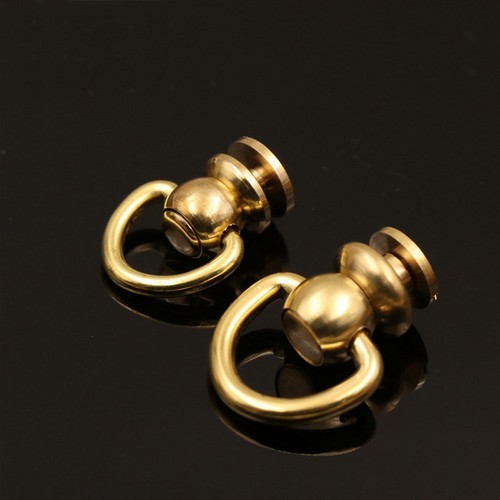 Brass Round Head Chicago Screw Back Ball Post Triangle Ring Rivets Stud Leather - Picture 7 of 15