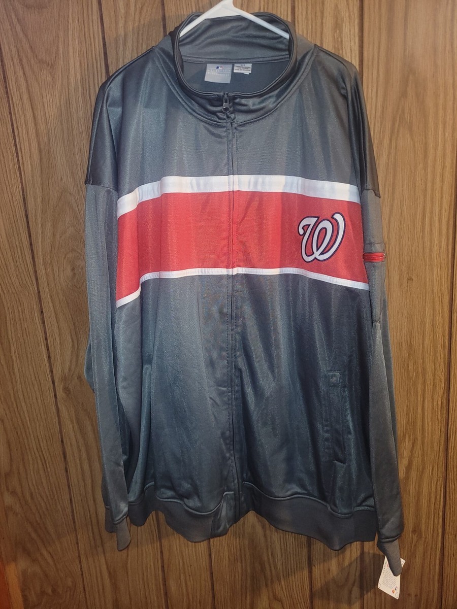 MLB ワシントン・ナショナルズ ジャケット ＸＬ NWT Washington Nationals 4xt 4xl Tall Mens Gray Embroidered